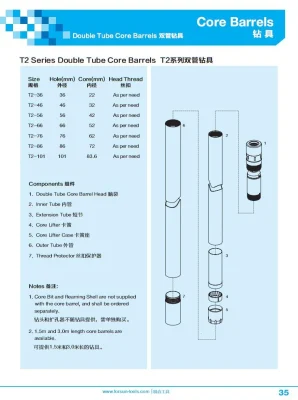 T2-46 Doule Tube Core Barrels