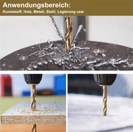 DIN HSS Twist Drill Bit with High Speed Steel for Metal Wood and Power Tools